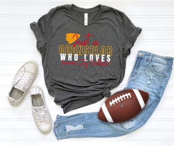 Just A Counselor Who Loves Kansas City Football Grey Tee - The Red Rival