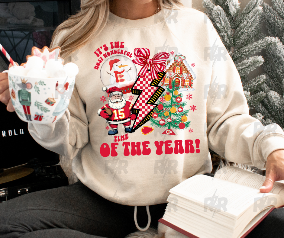 It's The Most Wonderful Time of The Year KC Collage Tan/Cream Sweatshirt