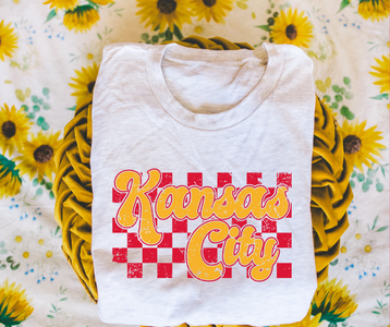 Retro Kansas City Checkered Ash Tee - The Red Rival