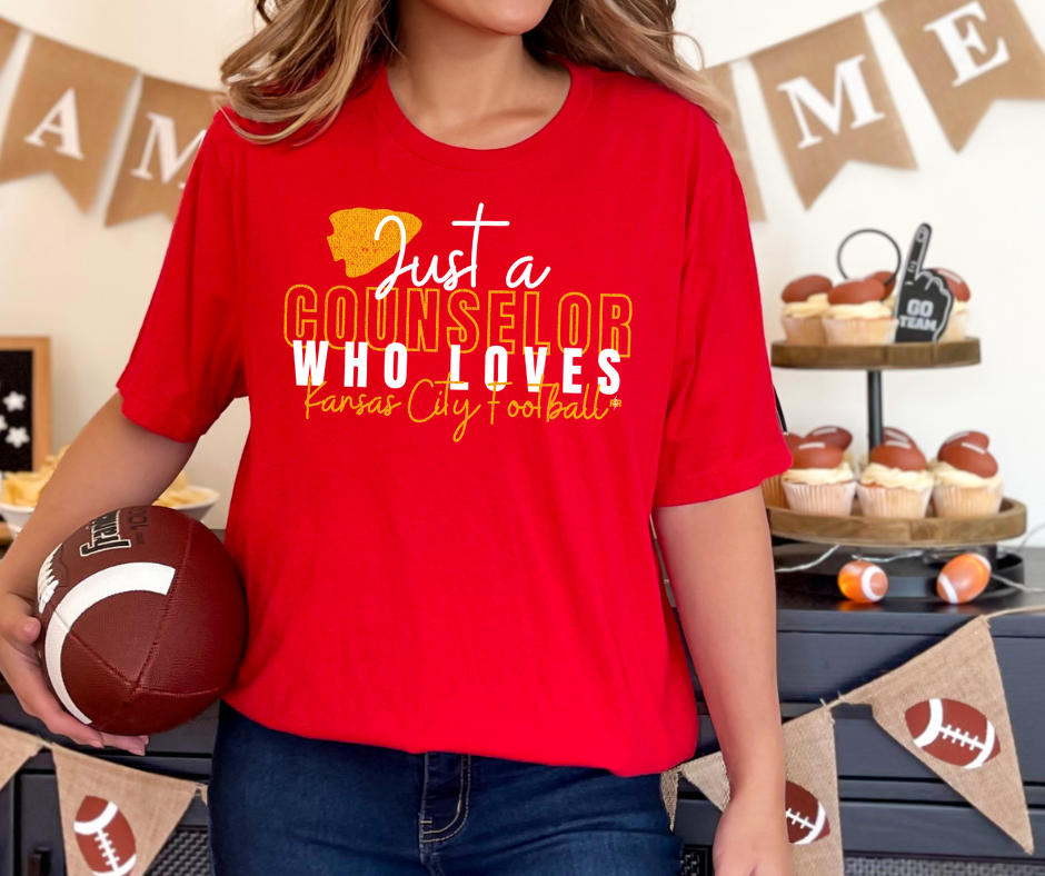 Just A Counselor Who Loves Kansas City Football Red Tee - The Red Rival