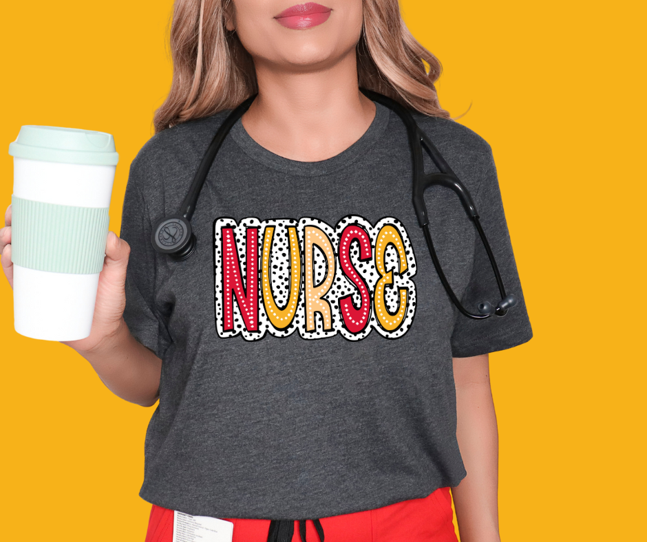 KC Colors Nurse Dot Grey Tee - The Red Rival