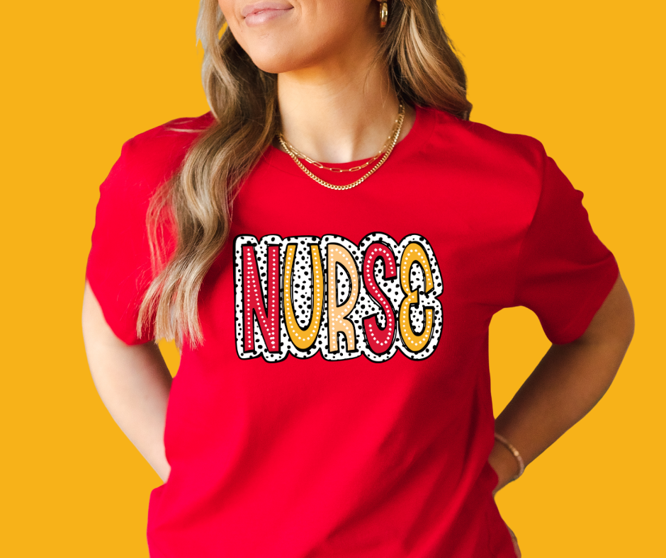 KC Colors Nurse Dot Red Tee - The Red Rival