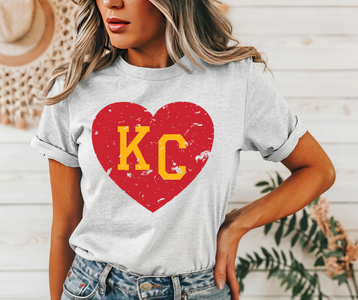 KC Heart Heather Ash Tee - The Red Rival