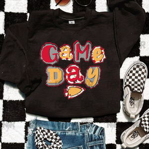 Torn Paper Game Day Black Sweatshirt - The Red Rival