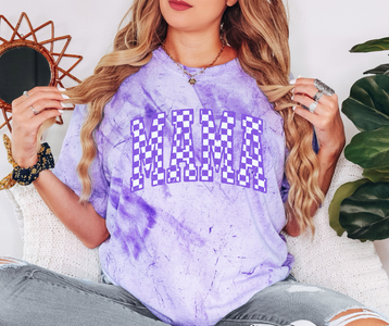 Purple Checkered Mama Purple Tie Dye Tee - The Red Rival