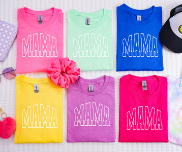 Bight Colored Varity Mama Outlined Graphic Tees - The Red Rival