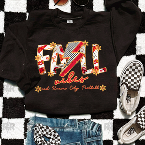 Falls Vibes & Kansas City Football Black Sweatshirt - The Red Rival