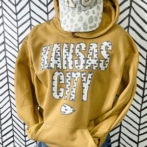 Kansas City Arrowhead Muted Gold Hoodie - The Red Rival