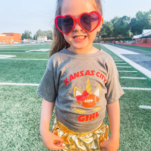 Kansas City Girl Unicorn Grey Graphic Tee - The Red Rival