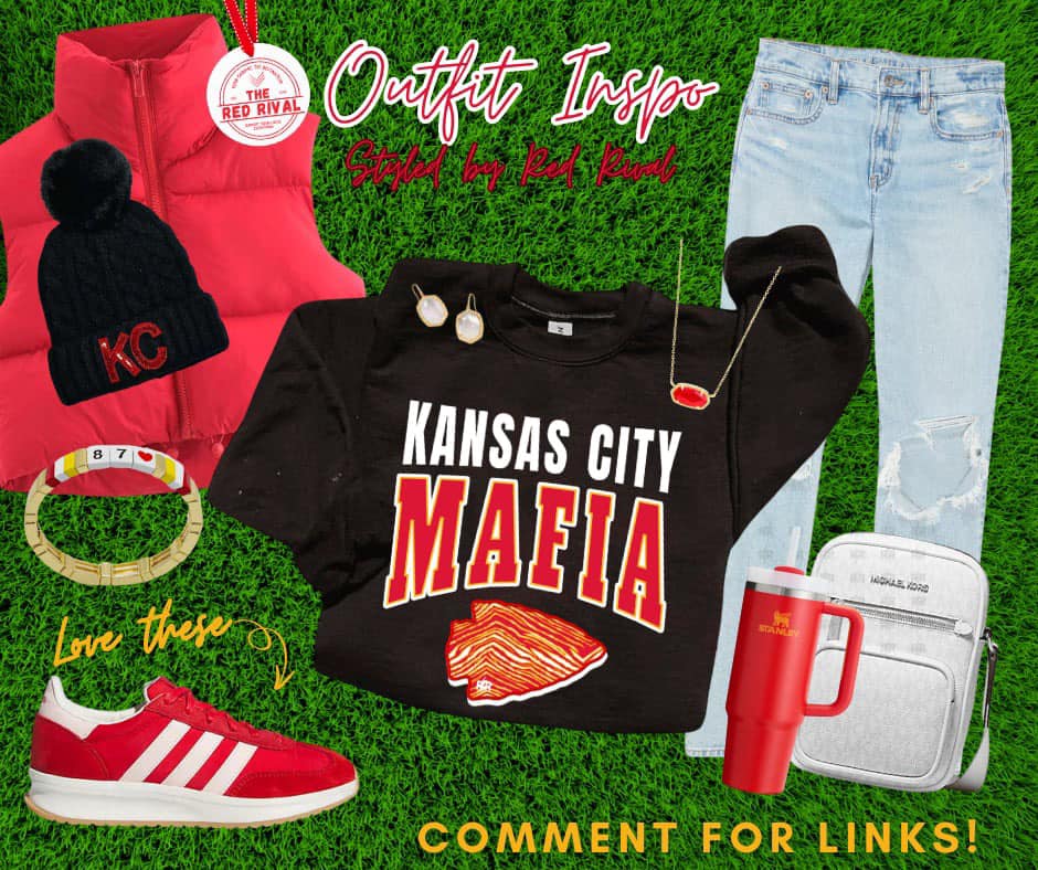 Kansas City MAFIA Red/Gold Zebra ARROWHEAD Black Tee or Sweatshirt (Copy)