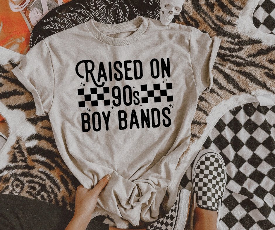 Raised on 90s Boy Bands Tan Tee - The Red Rival