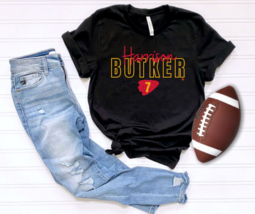 Harrison Butker 7 Black Tee - The Red Rival