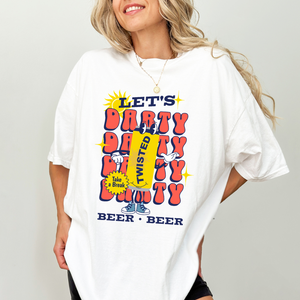 Let's Darty Twisted Can White Tee - The Red Rival