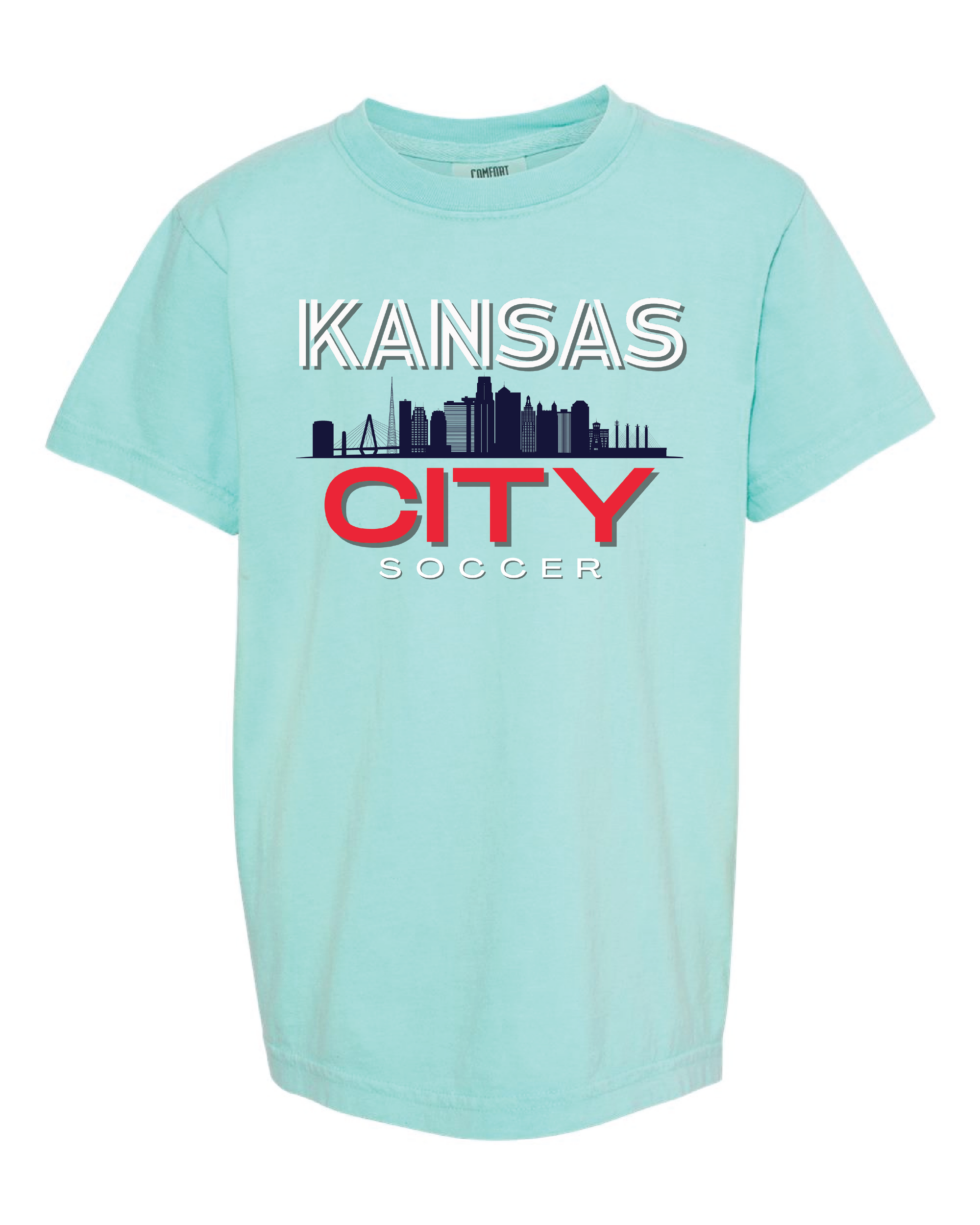 Kansas City Skyline Women's Soccer Mint Tee