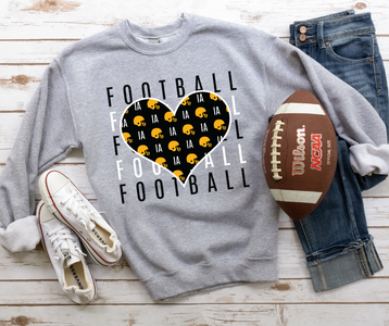 Iowa Heart Football Repeat Grey Sweatshirt - The Red Rival