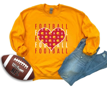 Iowa State Football Heart Repeat Gold Sweatshirt - The Red Rival
