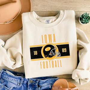 Vintage Black & Gold Iowa Football Tan/Cream Sweatshirt - The Red Rival