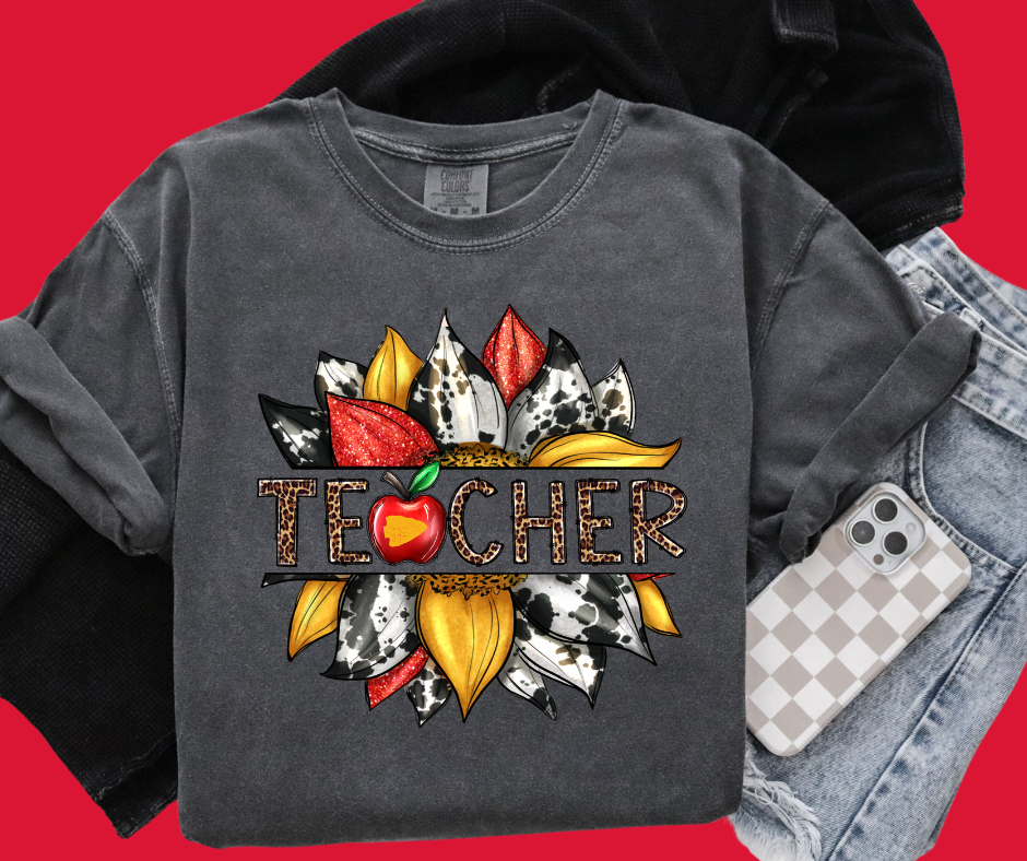 Sunflower Teacher Pepper Tee - The Red Rival