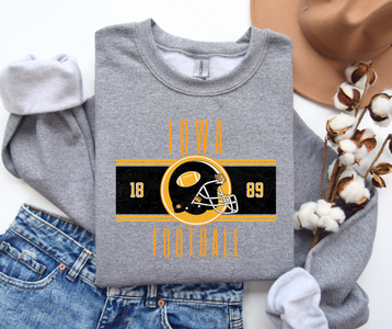 Vintage Black & Gold Iowa Football Grey Sweatshirt - The Red Rival