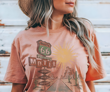 Route 6 Peach Tee - The Red Rival