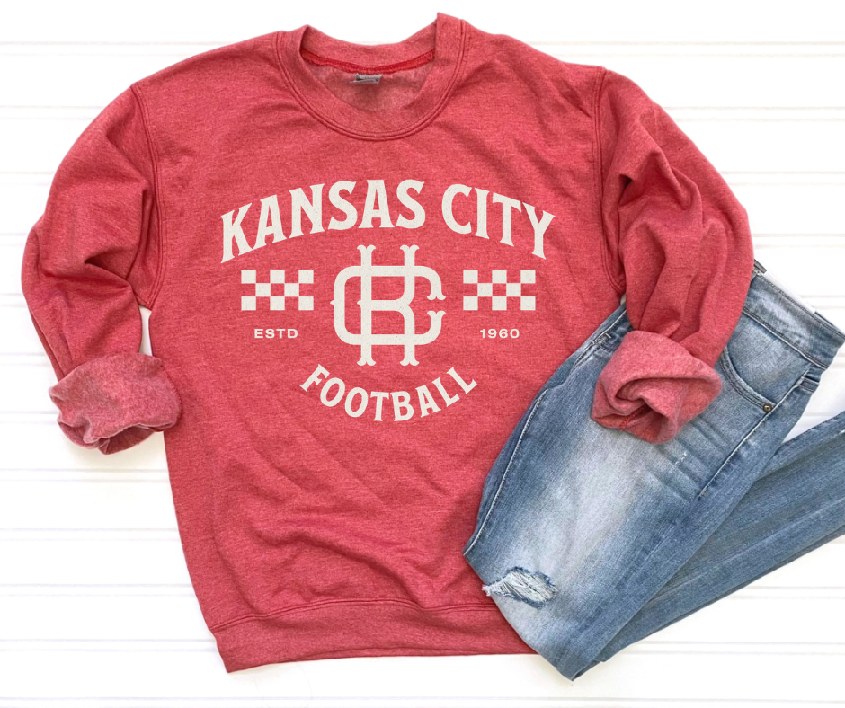 Vintage Kansas City Football Heather Red Sweatshirt - The Red Rival