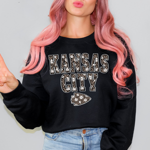 Daisy Leopard Kansas City Arrowhead Sweatshirt (Select Your Color) - The Red Rival