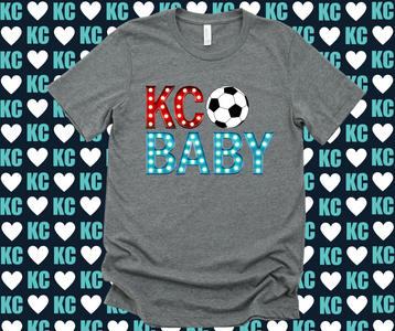KC BABY MARQUEE LETTERS Grey Tee - The Red Rival
