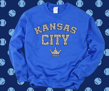 White Leopard Kansas City Blue Graphic Sweatshirt - The Red Rival