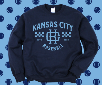 Vintage Kansas City Navy Graphic Sweatshirt - The Red Rival
