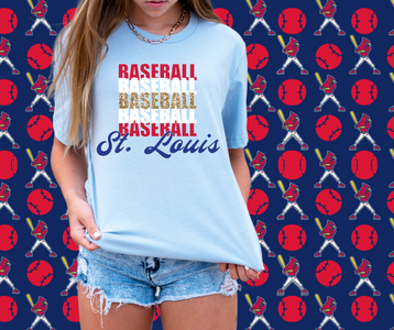 St. Louis Baseball Repeat Light Blue Graphic Tee - The Red Rival