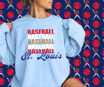 St. Louis Baseball Repeat Light Blue Graphic Sweatshirt - The Red Rival