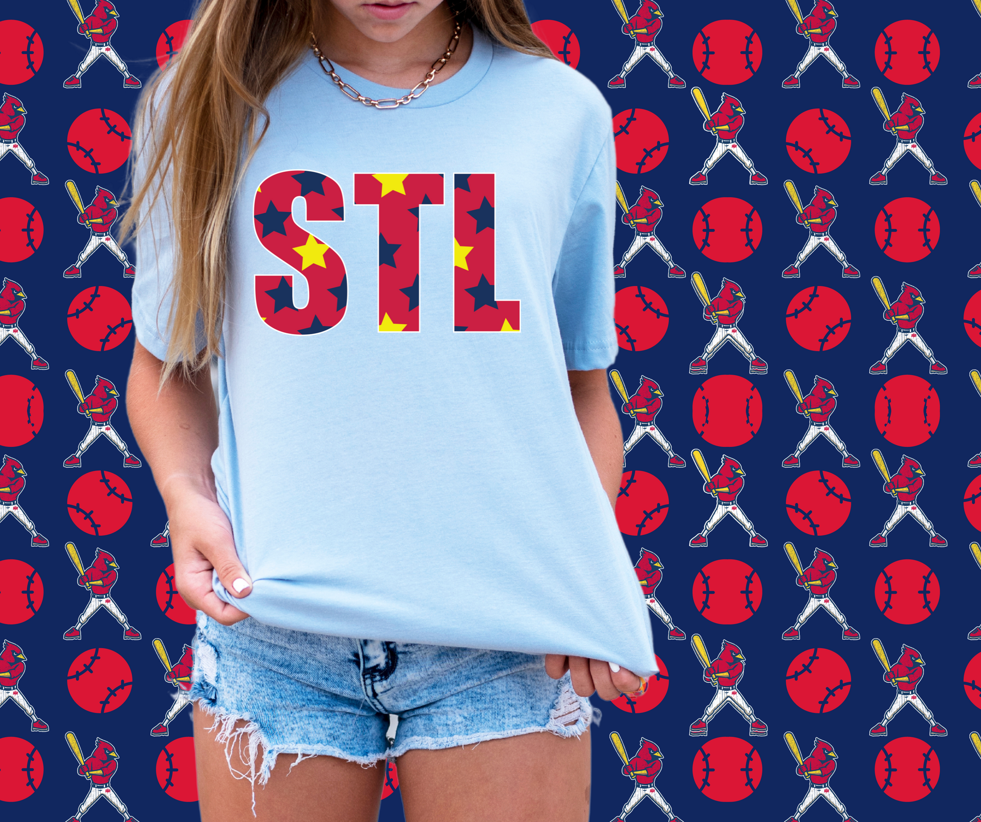 STL Stars Light Blue Graphic Tee - The Red Rival