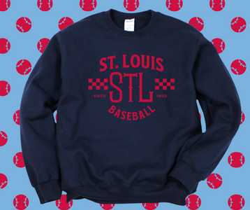 Vintage St. Louis Baseball Navy Graphic Sweatshirt - The Red Rival
