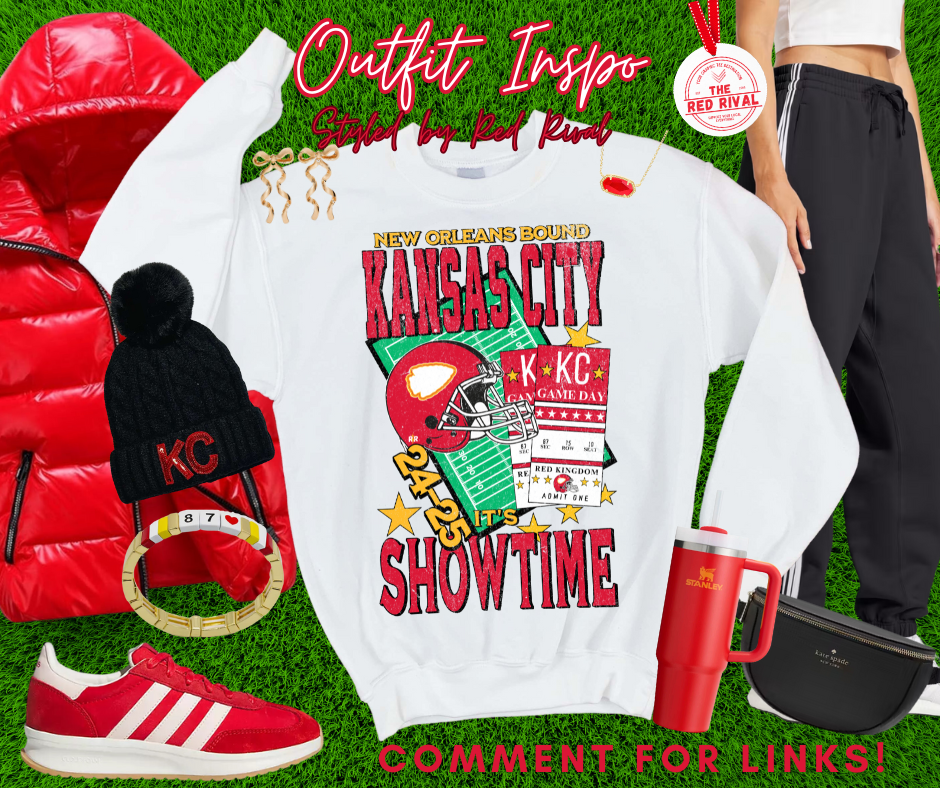 New Orleans Bound Kansas City It's Showtime Tickets WHITE Sweatshirt or Tee