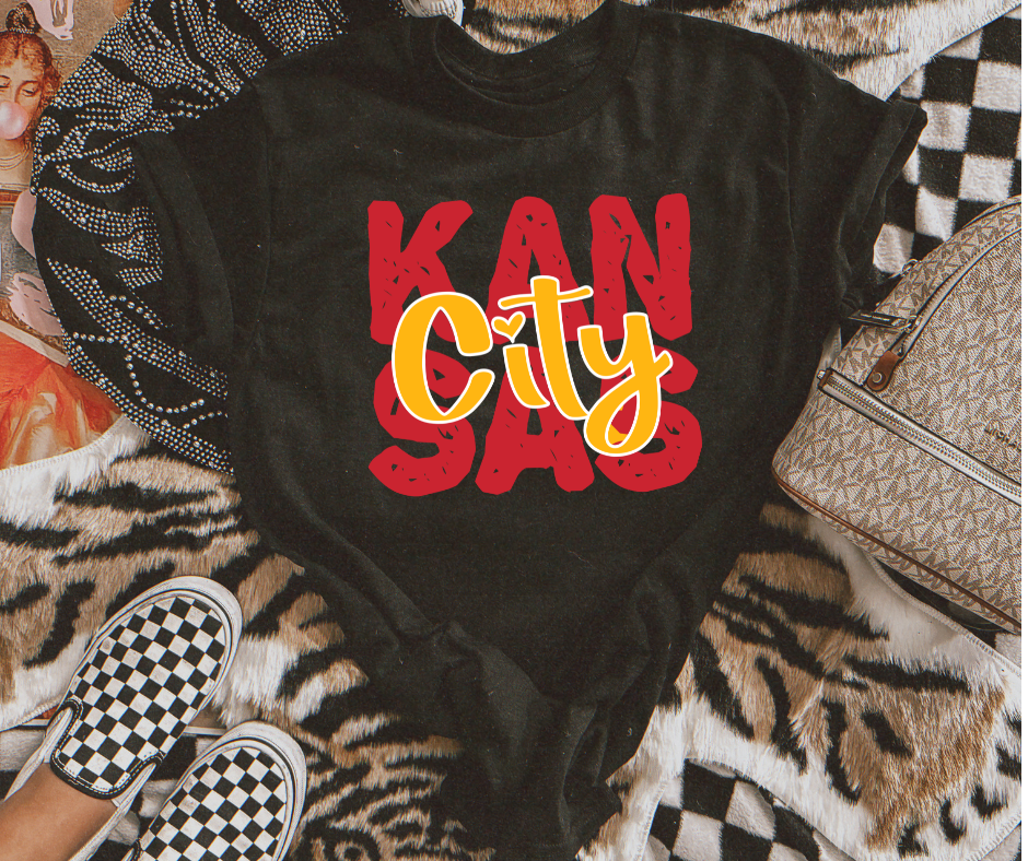 Red & Gold Kansas City Black Tee - The Red Rival