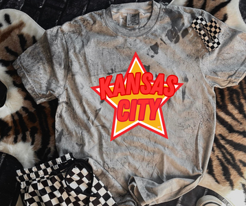 Kansas City Star Grey Tie Dye Tee - The Red Rival