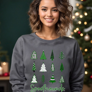 Spoofhounds Christmas Tree Pattern Charcoal Grey Sweatshirt - The Red Rival