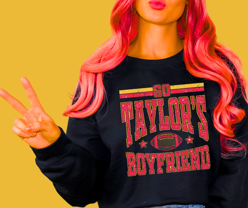 Go Taylor's Boyfriend Black Sweatshirt - The Red Rival