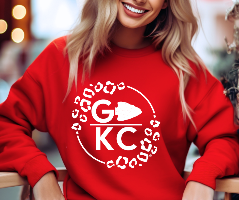 GO KC Leopard Circle Red Sweatshirt - The Red Rival