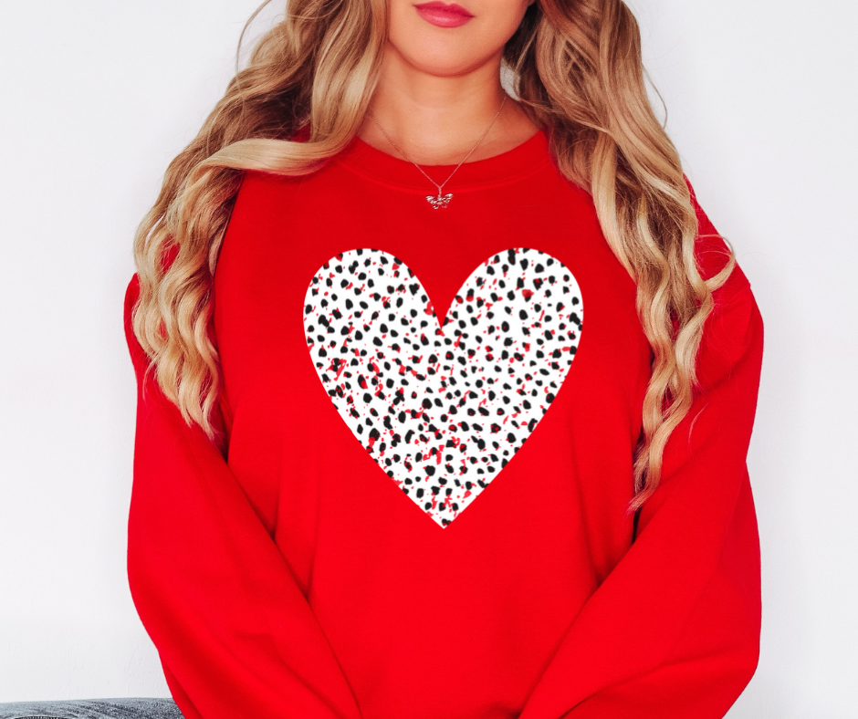 Dot Heart Red Sweatshirt