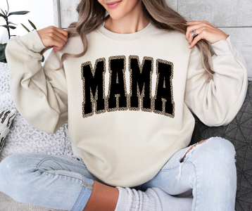 Mama Leopard Outlined Tan Sweatshirt - The Red Rival