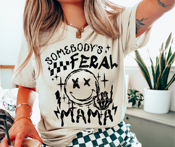 Somebody's Feral Mama Ivory Graphic Tee - The Red Rival