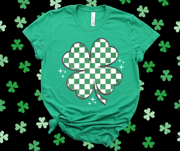 Checkered Shamrock Green Tee - The Red Rival