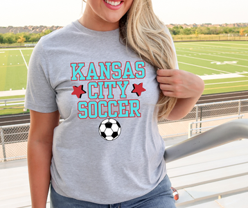 Kansas City Soccer Ball Grey Tee - The Red Rival