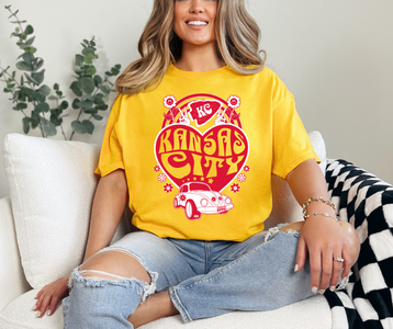 Groovy Kansas City Bug Gold Tee - The Red Rival