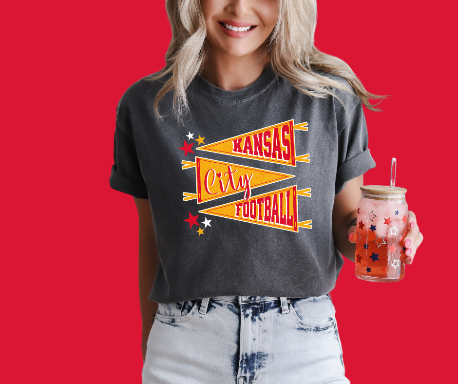 Kansas City Football Pennants Pepper Tee - The Red Rival