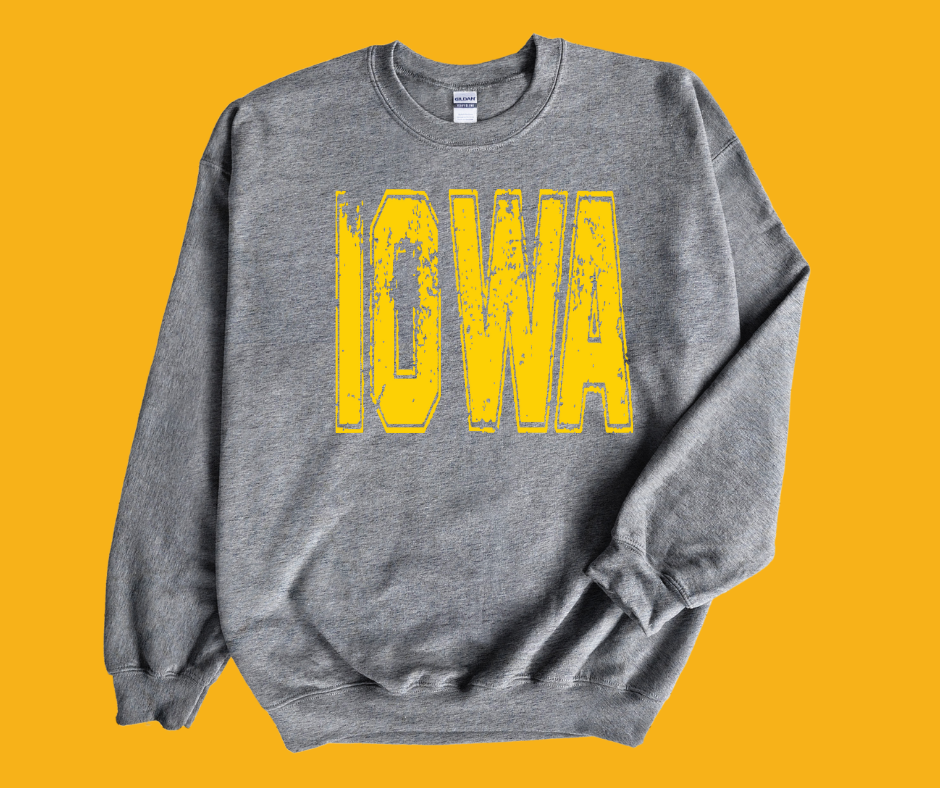 Gold Iowa Grey Sweatshirt - The Red Rival