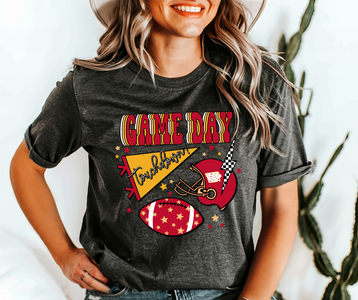 Red & Gold Iowa Game Day Icons Grey Tee - The Red Rival