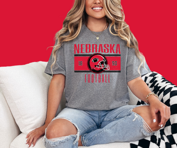 Vintage Red & Black Nebraska Football Grey Tee - The Red Rival