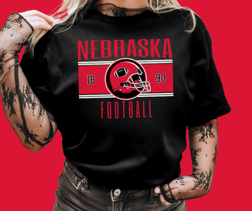 Vintage Red & Black Nebraska Football Black Tee - The Red Rival